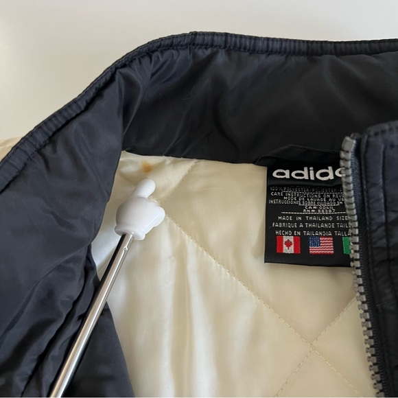Vintage Adidas Jacket Black White Oversized Windbreaker Mens XL Retro - Picture 10 of 10